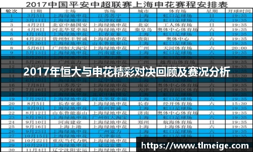 2017年恒大与申花精彩对决回顾及赛况分析